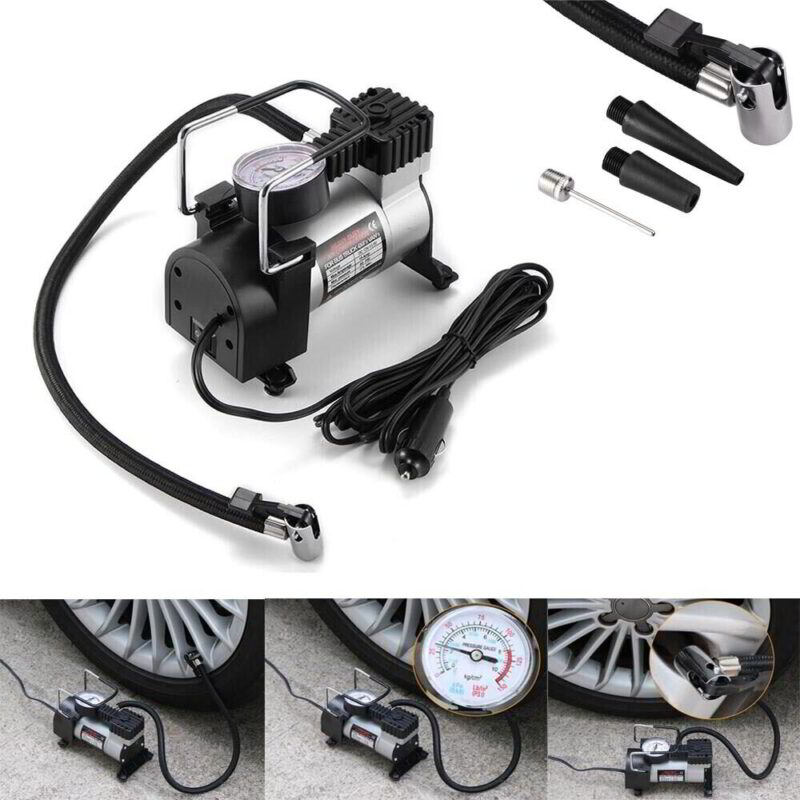 Универсален Компресор За Гуми 12V с 3 Вида Накрайника