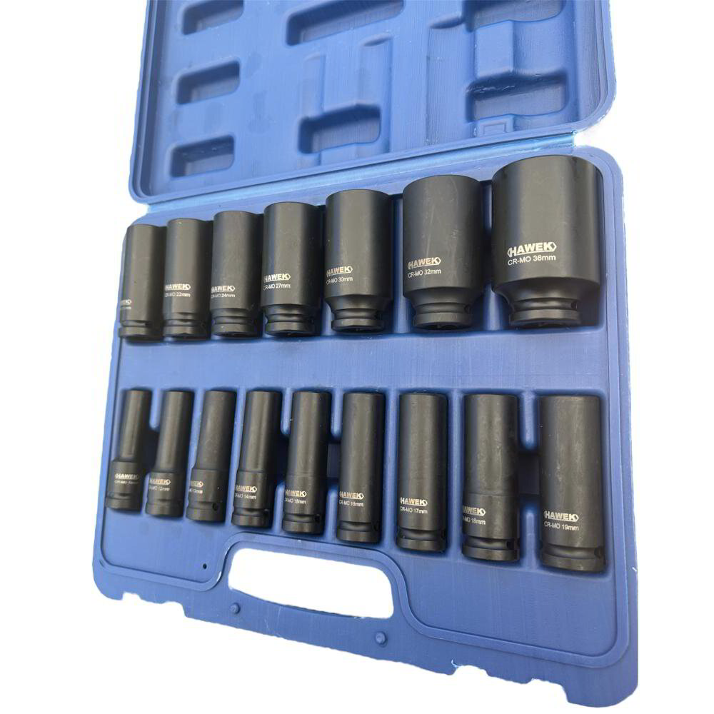 Комплект ударни вложки Hawek 1/2" 16-части 6стен