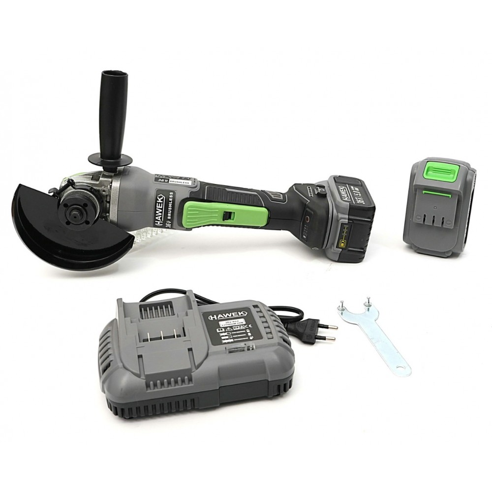 Акумулаторен безчетков ъглошлайф 36V 5,0Ah HAWEK