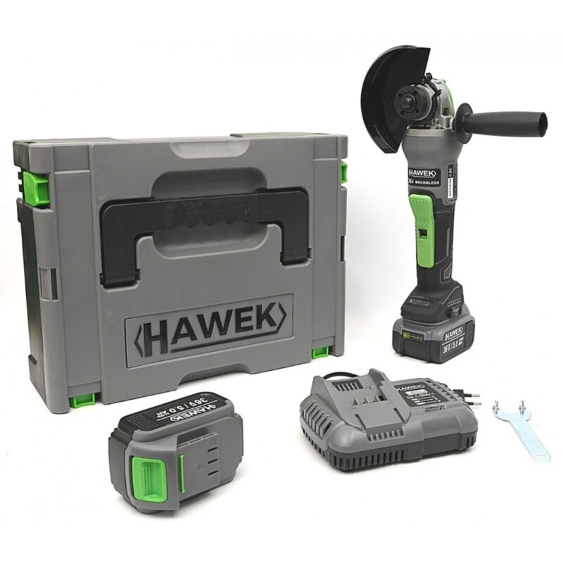 Акумулаторен безчетков ъглошлайф 36V 5,0Ah HAWEK