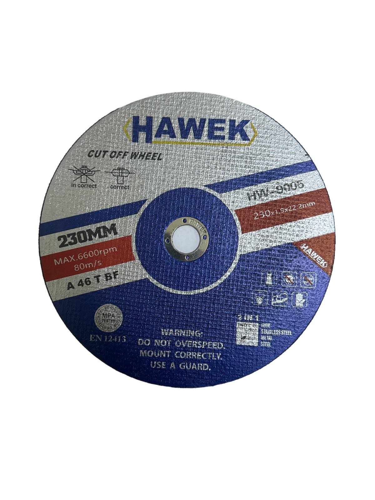 Диск за метал и неръждавейка 10 броя, 230мм / 1,9мм HAWEK