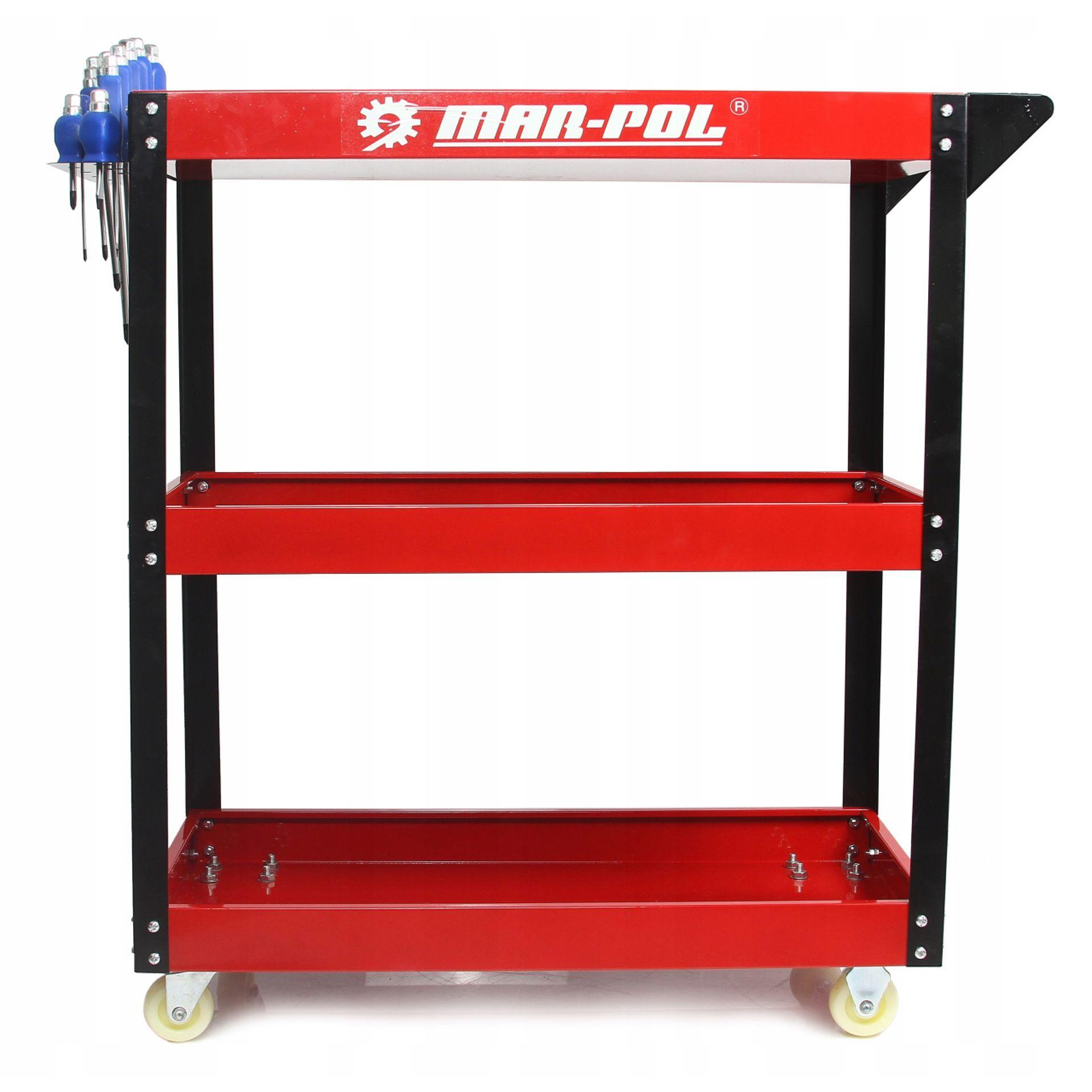 Количка за инструменти MAR-POL 3 рафта, с поставка за отвертки