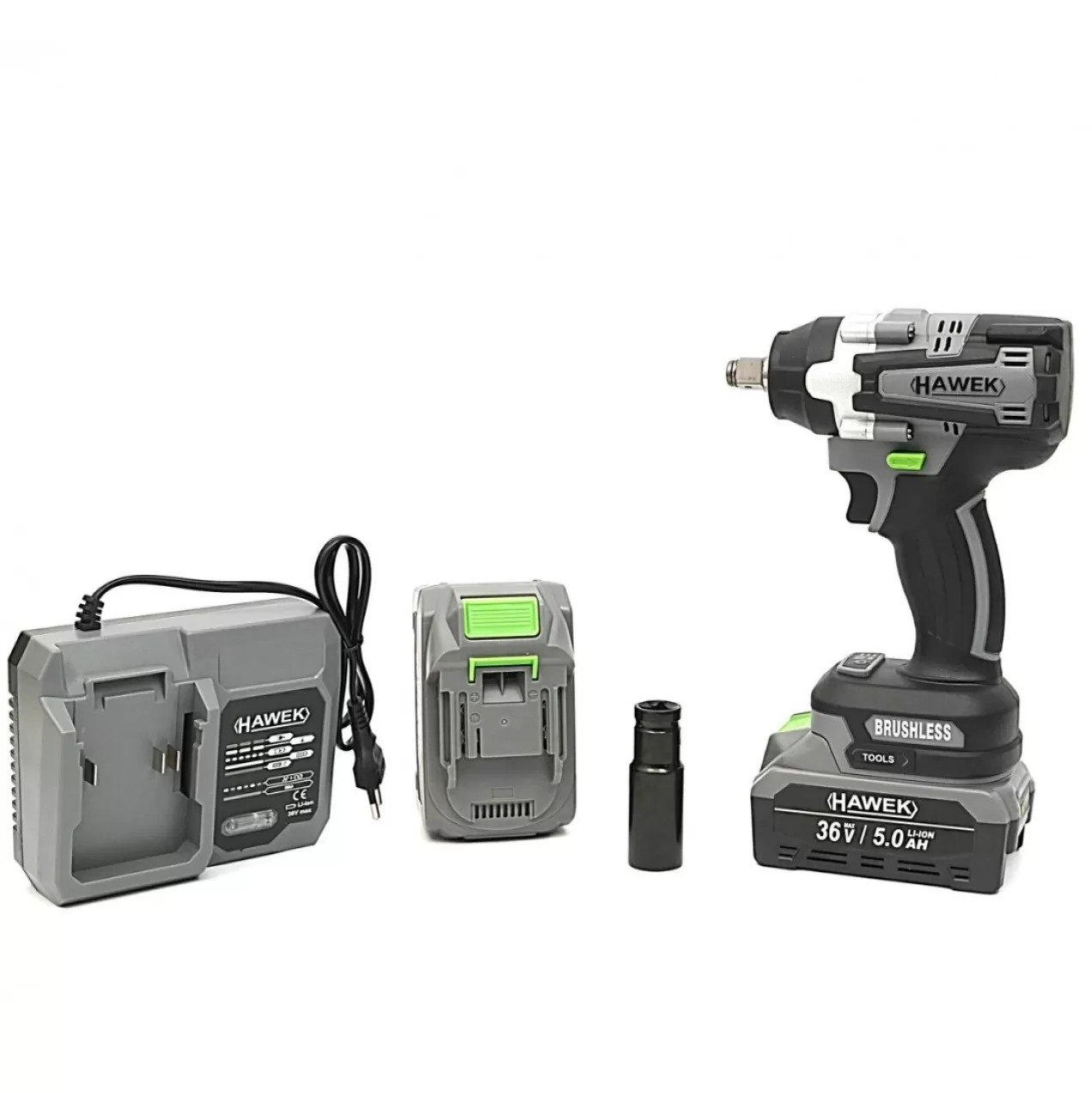 Акумулаторен ударен гайковерт / винтоверт 36V 5AH HAWEK