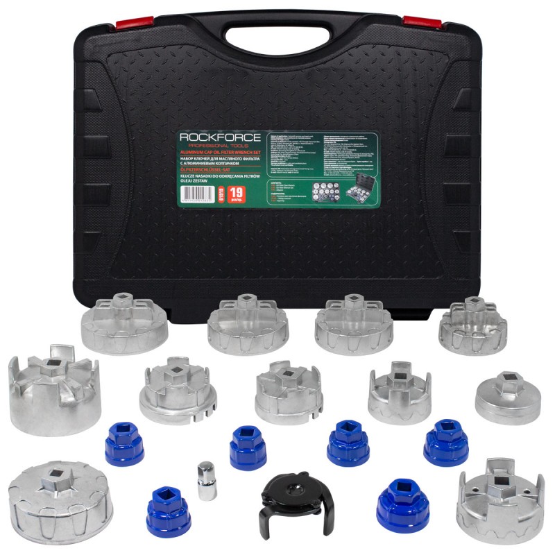 Комплект капачки за маслени филтри ROCKFORCE 19 части