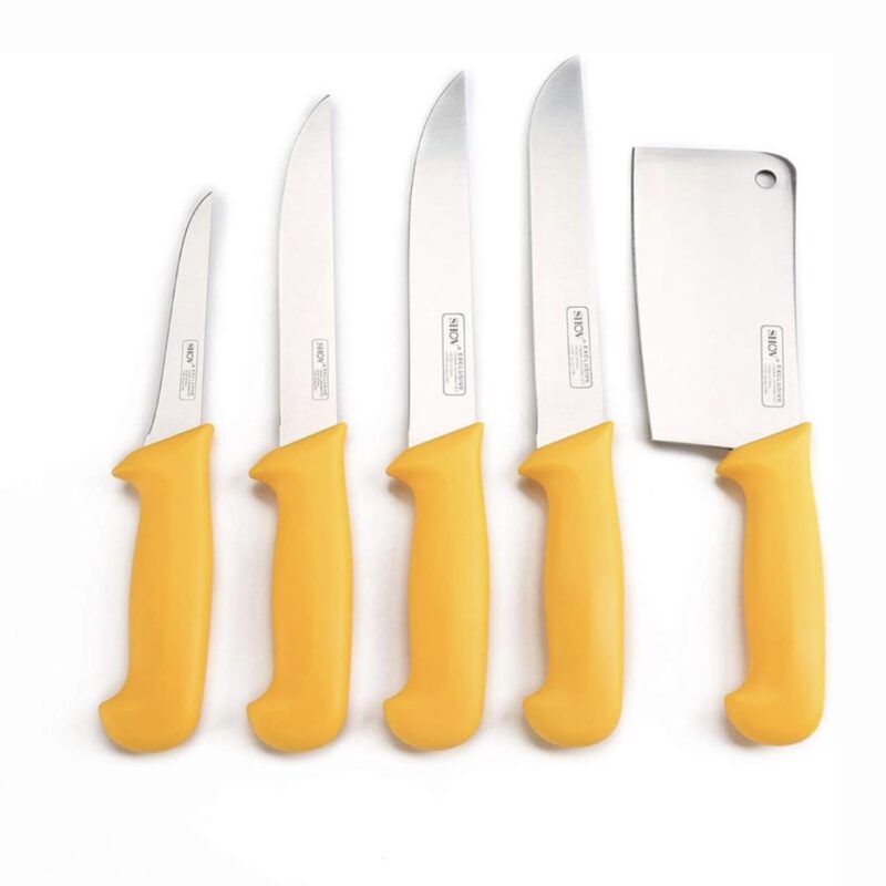 Комплект професионални месарски ножове, 5 броя