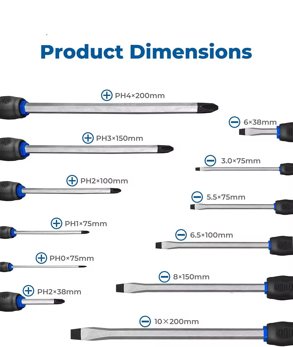 Комплект ударни отвертки 12 части в куфар