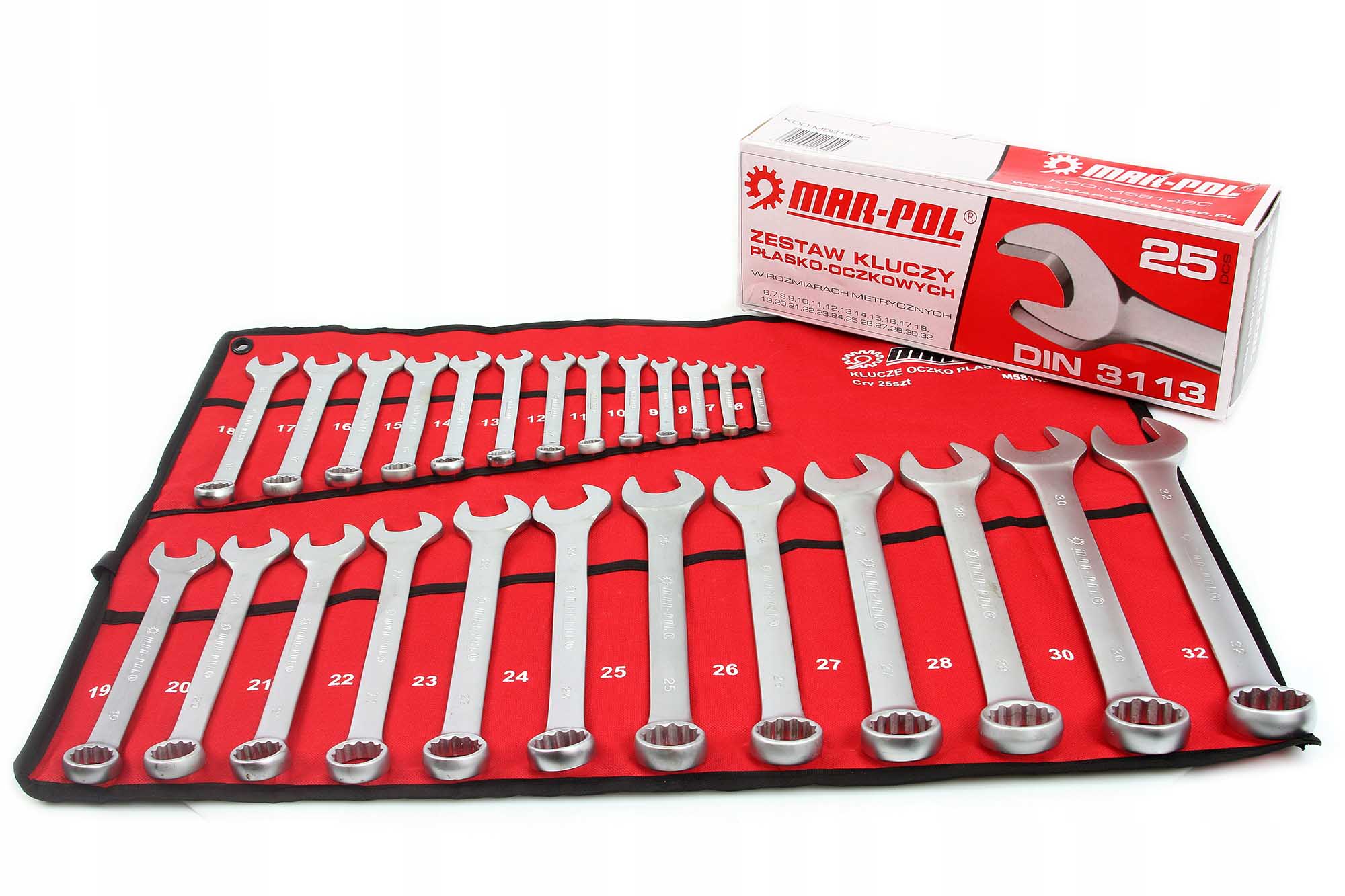 Комплект звездогаечни ключове 6–32мм, Mar-Pol 25 части