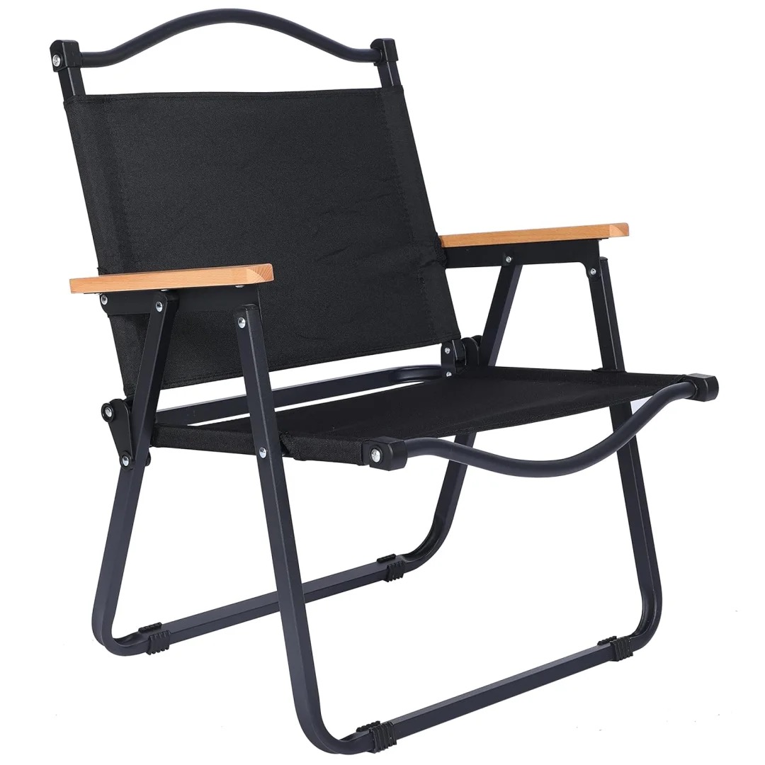 Къмпинг стол сгъваем от плат - Черен