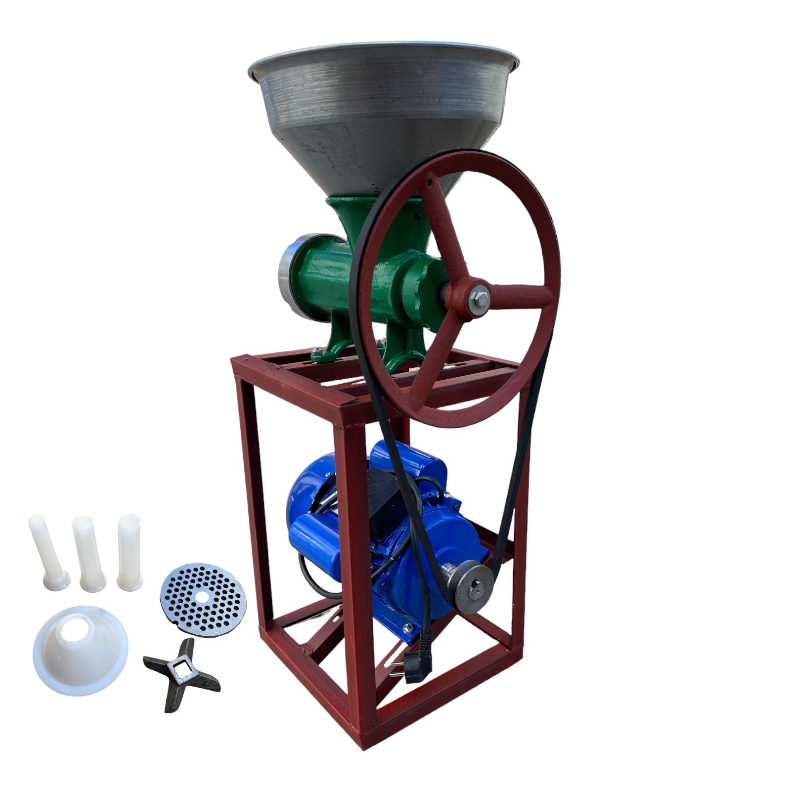 Месомелачка чугунена с електромотор и метална фуния