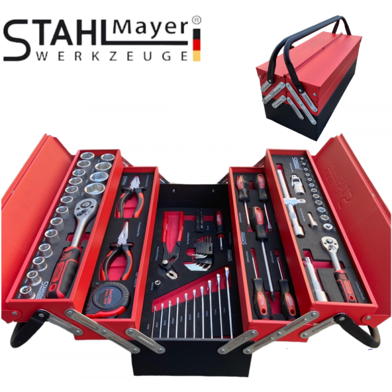 Метален куфар с инструменти 86 ЧАСТИ STAHLMAYER