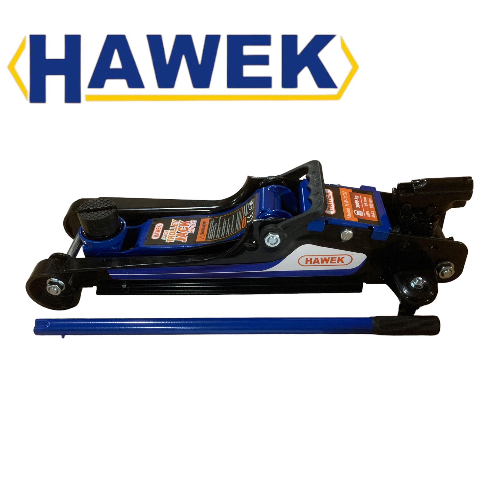 Нископрофилен крик крокодил 3 тона 85 – 380 мм с въртяща дръжка HAWEK