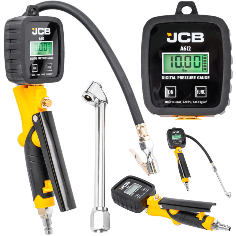 Пистолет за помпене на гуми с дигитален манометър LCD дисплей 0-14BAR JCB