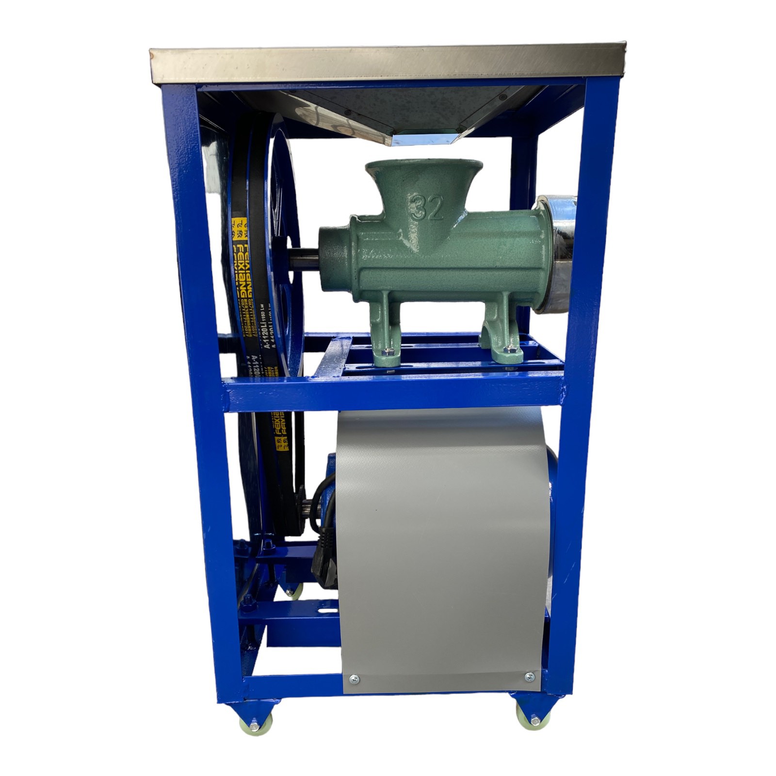 profesionalna-chugunena-mesomelachka-s-elektromotor-s-dvoen-remk