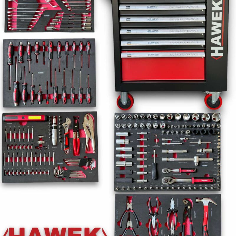 Шкаф с инструменти със 7 чекмеджета - 5 пълни HAWEK