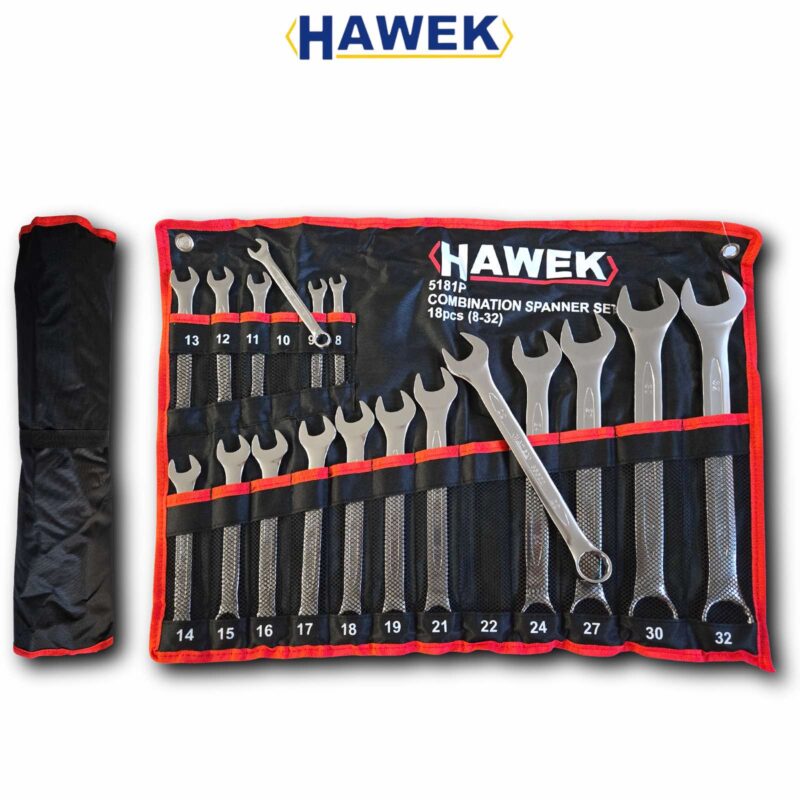 Комплект звездогаечни ключове, 18 части (8-32мм) HAWEK