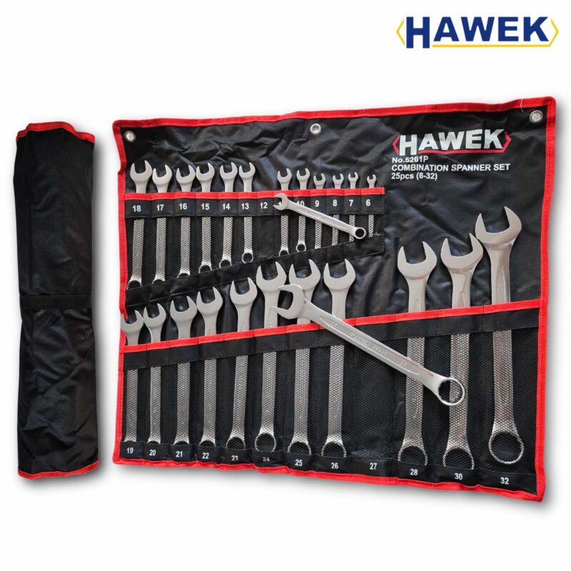 Комплект звездогаечни ключове, 25 части (6-32мм) HAWEK