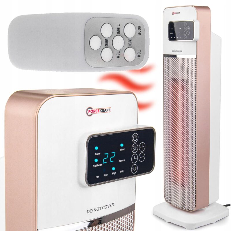 Вентилаторна печка с керамичен нагревател, дисплей и дистанционно 2000W FORCEKRAFT