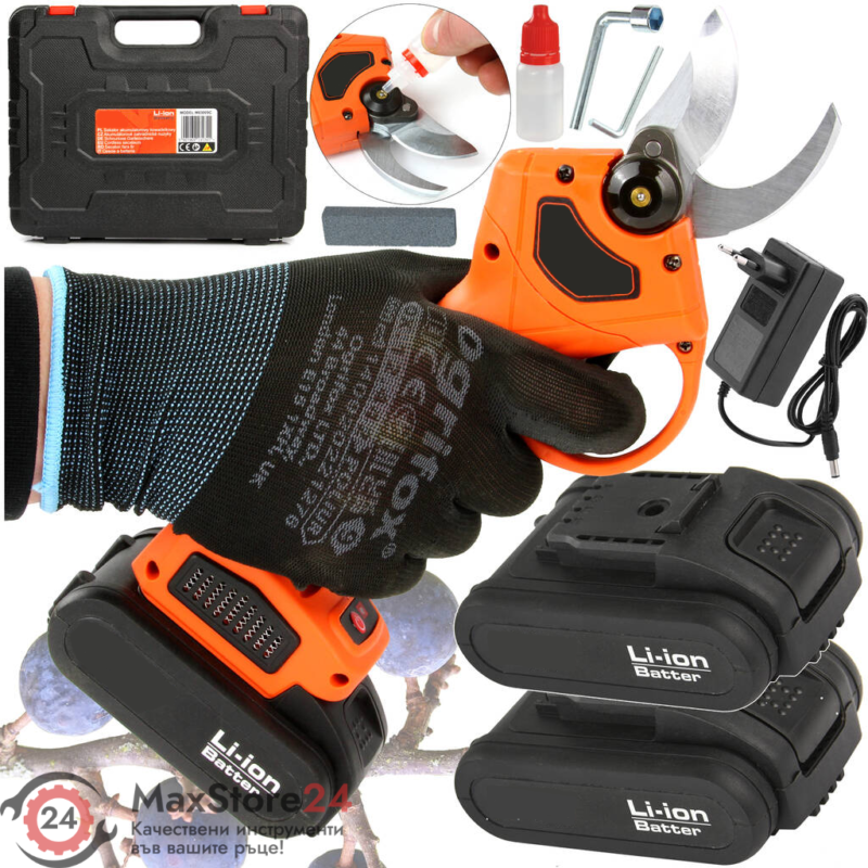 Акумулаторна лозарска ножица Тайга с две батерии 36V