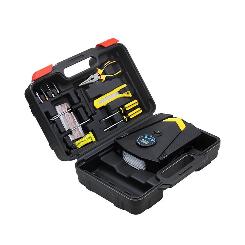 Дигитален компресор за гуми 12V в куфар с инструменти