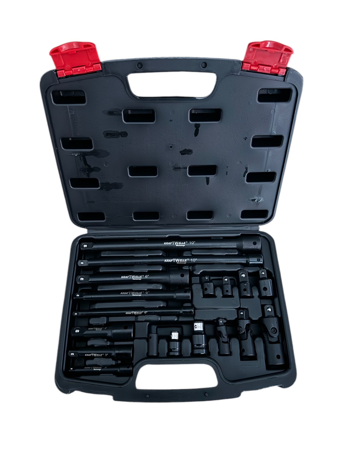 Комплект ударни преходници ( адаптери ) и удължения 1/4″, 3/8″ и 1/2″ 18 части KRAFTWELLE