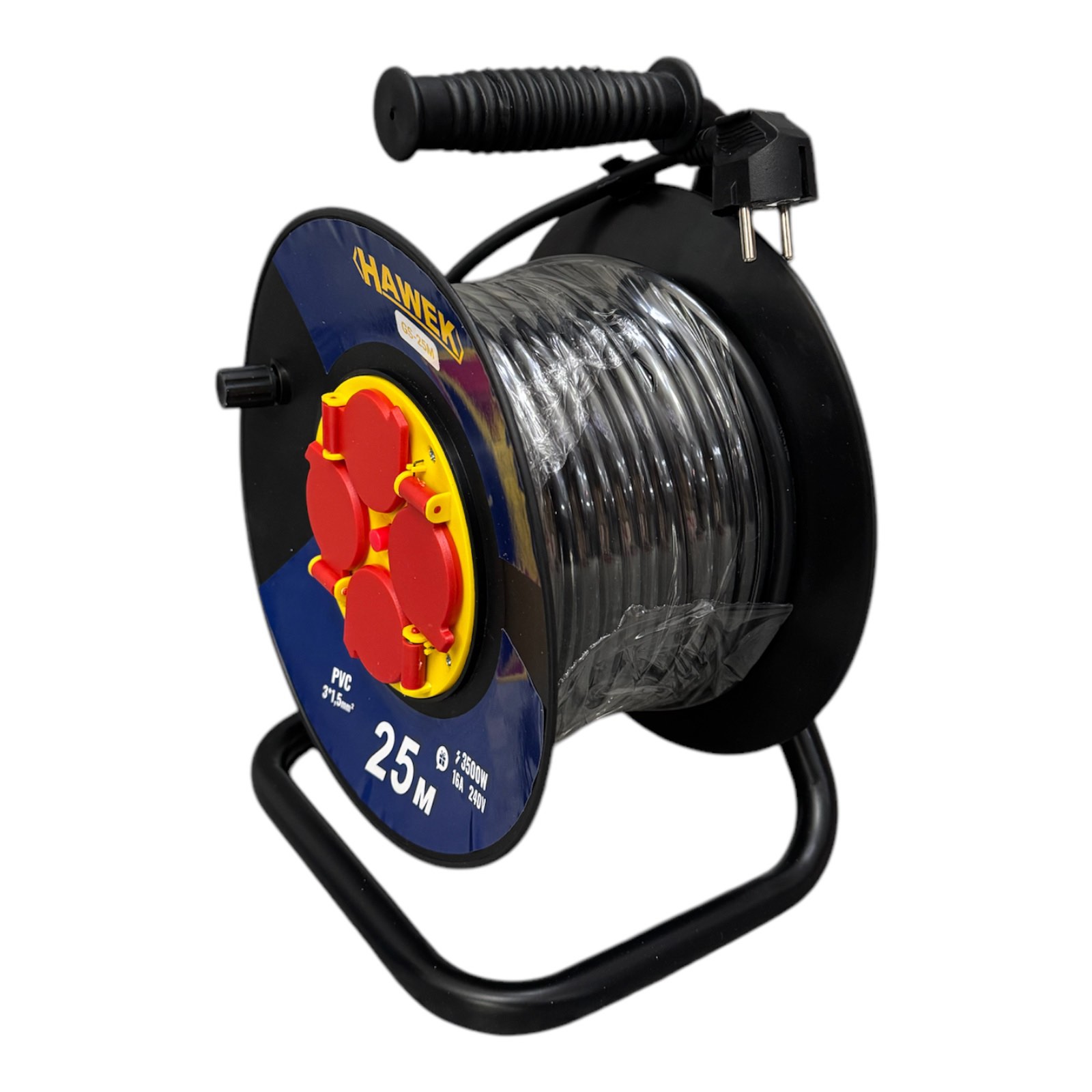 Удължител на макара с кабел 25м HAWEK