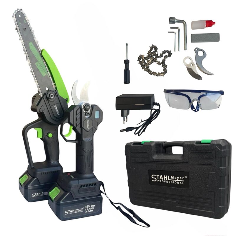 Комплект 2в1 Акумулаторна Лозарска Ножица и Трион 36V STAHLMAYER