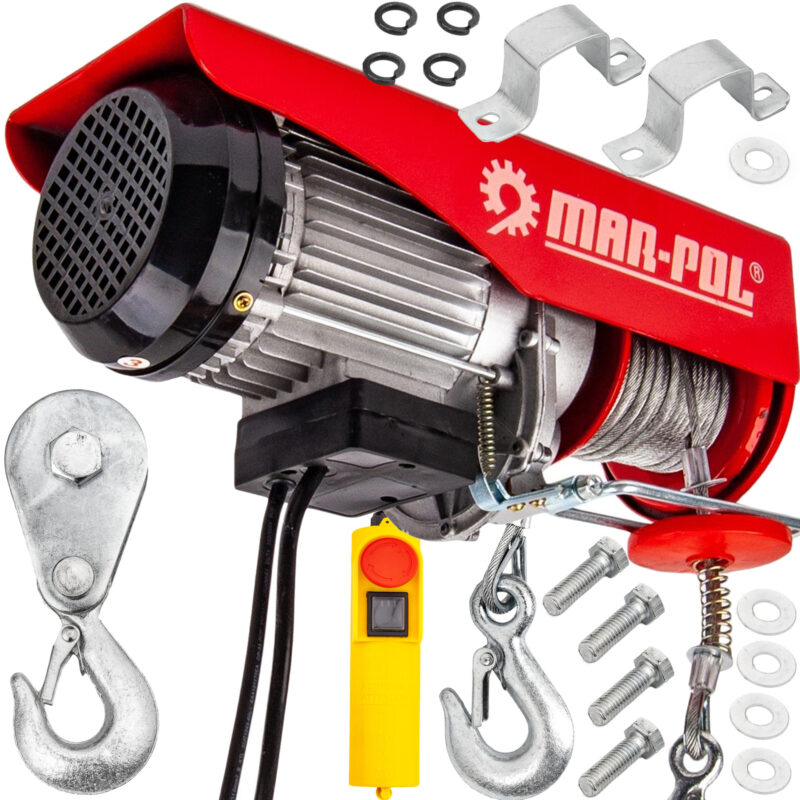 Електрическа въжена лебедка 400 / 800кг, 12м 1300W MAR-POL