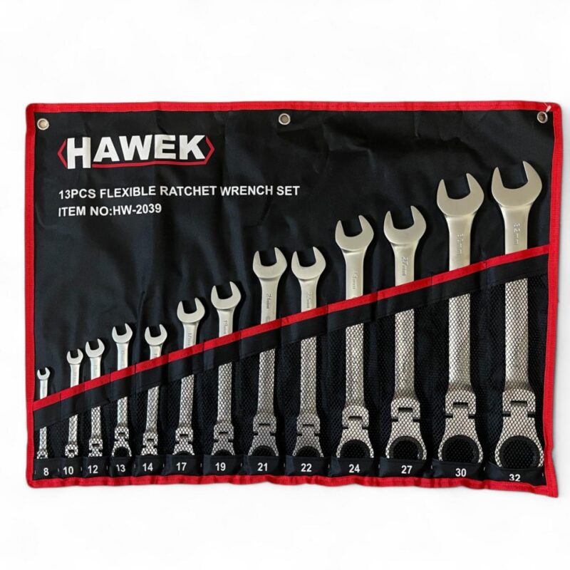 Звездогаечни тресчотни ключове с чупещо рамо 8 – 32 мм 13 части HAWEK