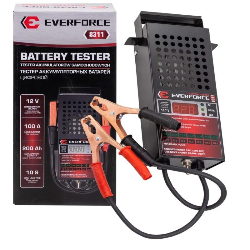 Цифров тестер за акумулатори EVERFORCE – 12V, 100A