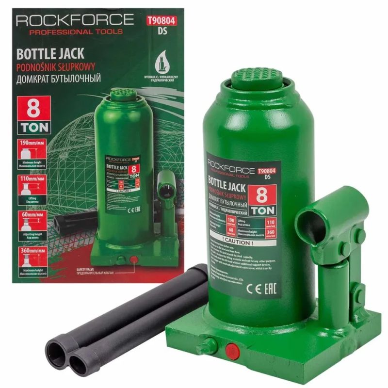 Хидравличен крик тип бутилка 8 тона, 190-360мм ROCKFORCE