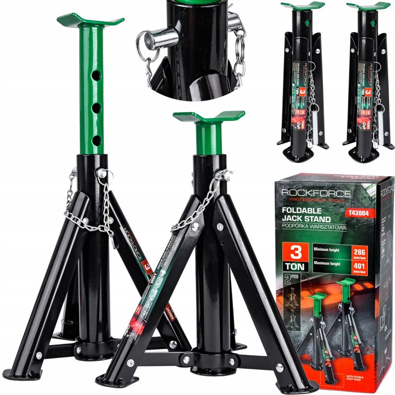 Комплект сгъваеми стойки за автомобил 3 тона 286–401мм ROCKFORCE
