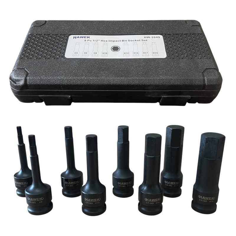 Комплект ударни битове 1/2 – шестограм 8 части HAWEK