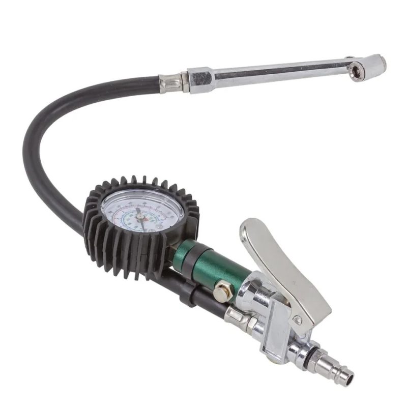 Пистолет за помпане на гуми с манометър и накрайник ROCKFORCE