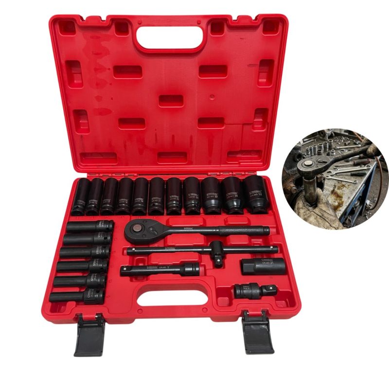 Ударно гедоре с дълбоки вложки 1/2" 23части - STAHLMAYER