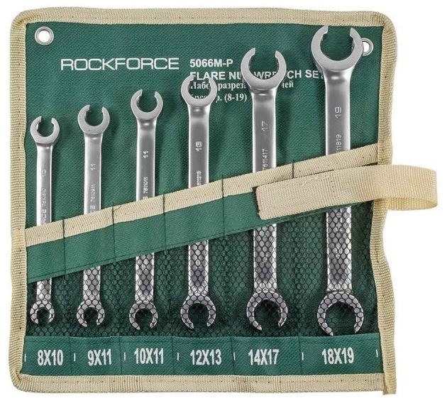 Комплект срязани ключове за спирачни тръбички, 6 части ROCKFORCE