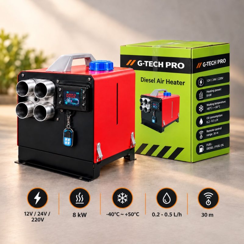 Суха дизелова печка G-TECH PRO 8 kW - 12V / 24V / 220V